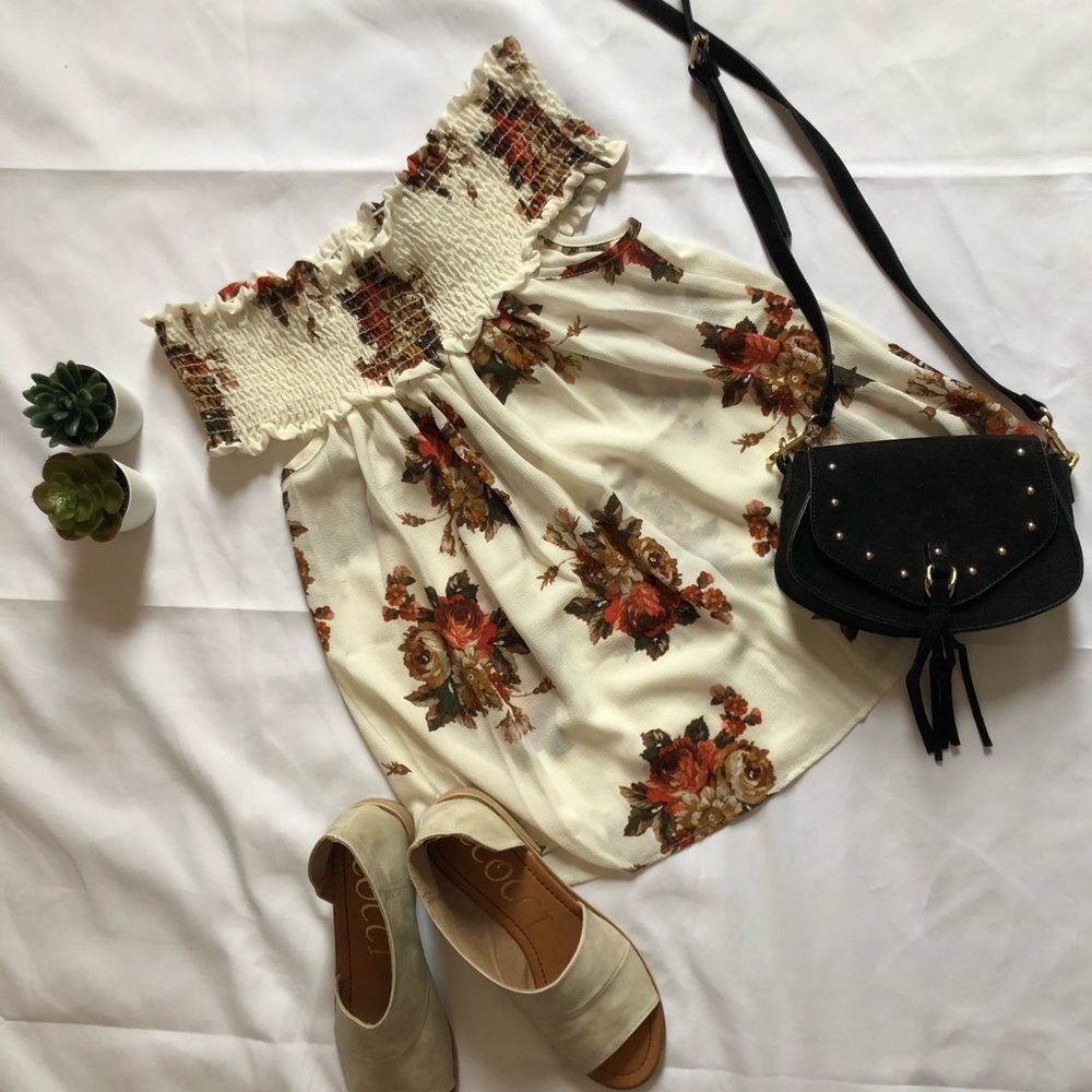 Floral off the shoulder top